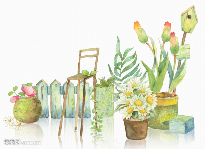 手繪水彩 花卉盆景的藝術魅力